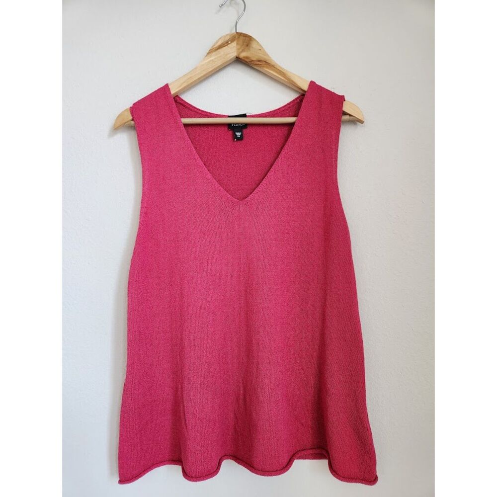 Eileen Fisher Silk Blend Sleeveless V-Neck Top | Size XL